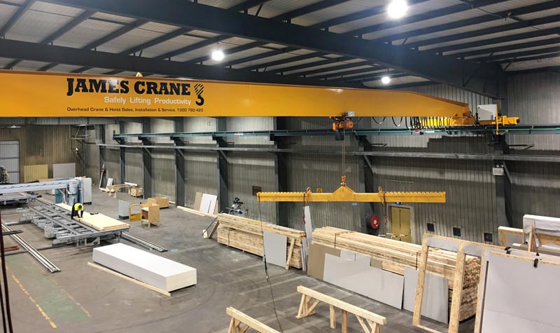 James Crane Overhead Crane 2,000kg - 25m Span - Spreader Beam